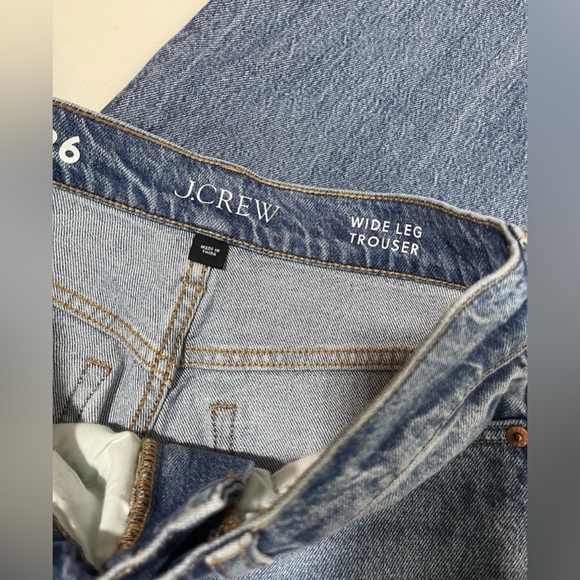 J. Crew High Waist Wide Leg Denim Trousers size 26 - Picture 4 of 7